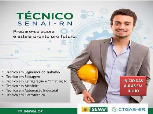 SENAI/CTGAS-ER abre inscrições para mais seis cursos técnicos