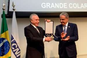 CNI homenageia presidente Michel Temer com Grande Colar da Ordem do Mérito Industrial