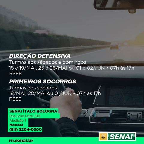 SENAI Ítalo Bologna está com inscrições abertas para cursos de Direção Defensiva e Primeiros Socorros