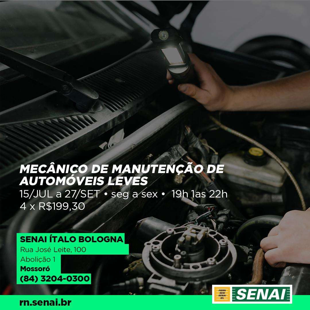 Curso de Manutenção de Automóveis Leves está com inscrições abertas