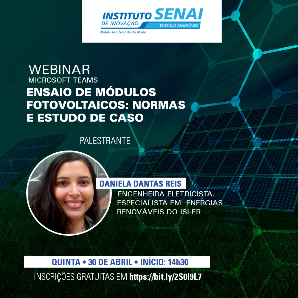 ISI/ER reliza webinar “Ensaio de módulos fotovoltaicos” no próximo dia 30