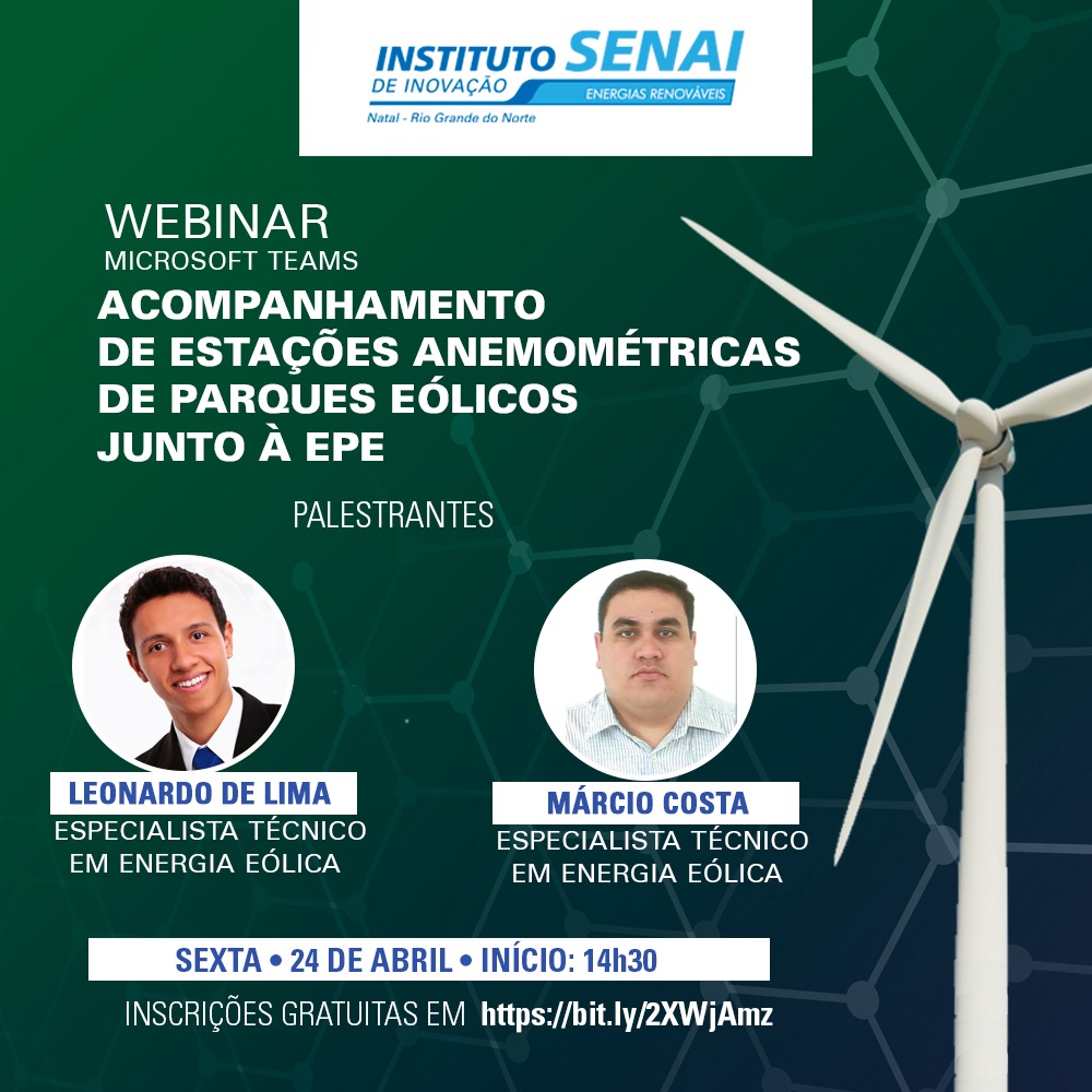 ISI-ER promove webinar voltado ao setor de energia eólica, dia 24 de abril