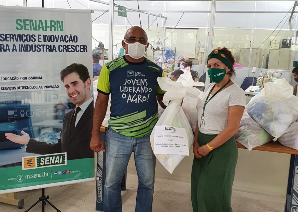 SENAI-RN entrega 5 mil máscaras de proteção para o Senar