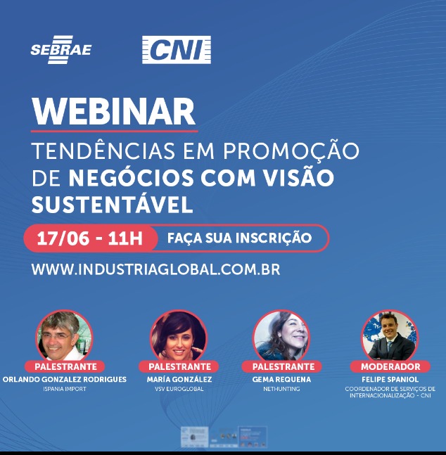 Webinar vai abordar as “tendências em promoção de negócios com visão sustentável”