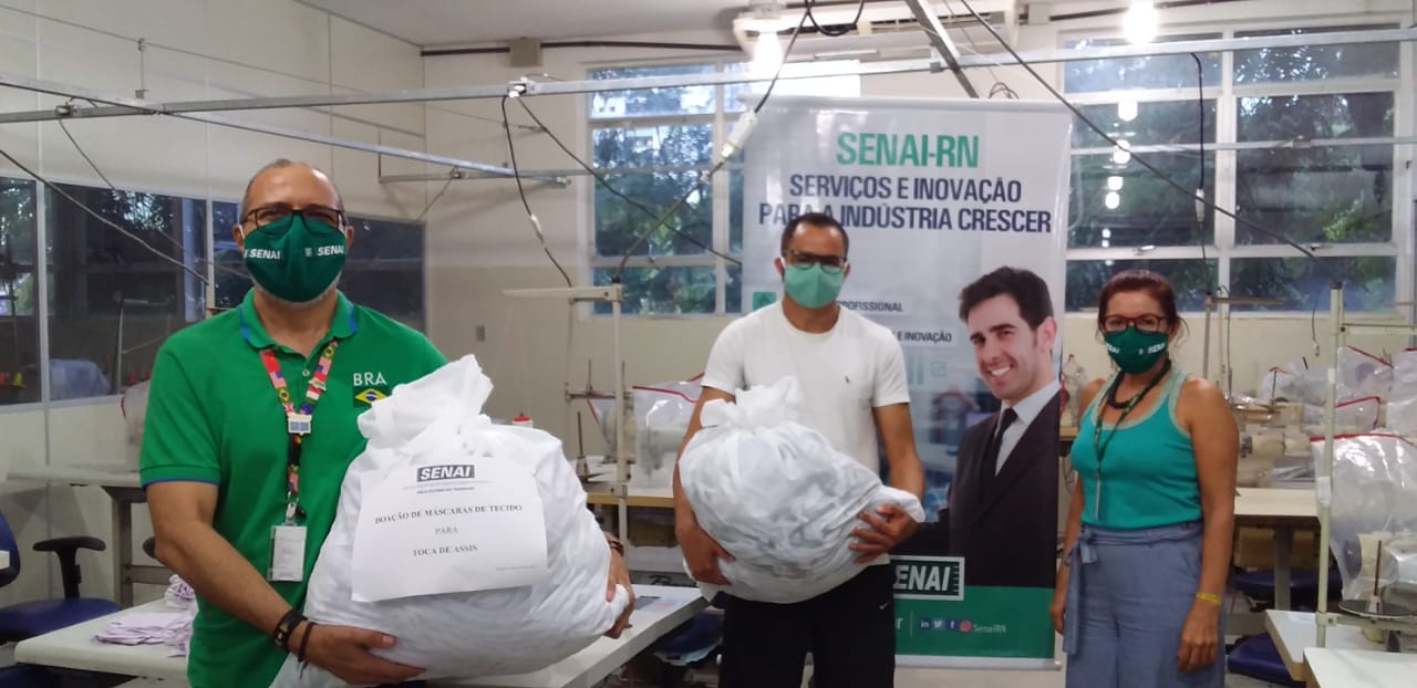 SENAI-RN firma parceria com Fundação Banco do Brasil e amplia distribuição de máscara