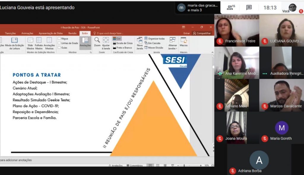 SESI Escola faz primeira reunião de pais via plataforma virtual
