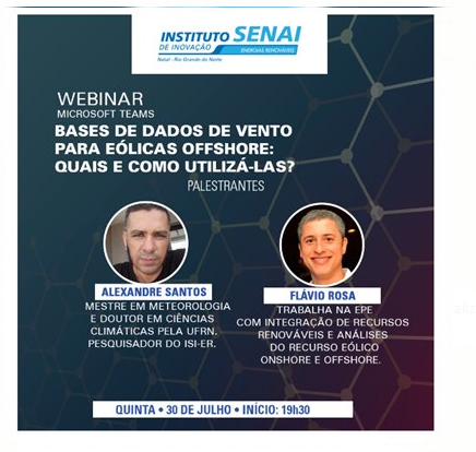 Webinar voltado para o setor eólico será realizado, dia 30, pelo ISI-ER