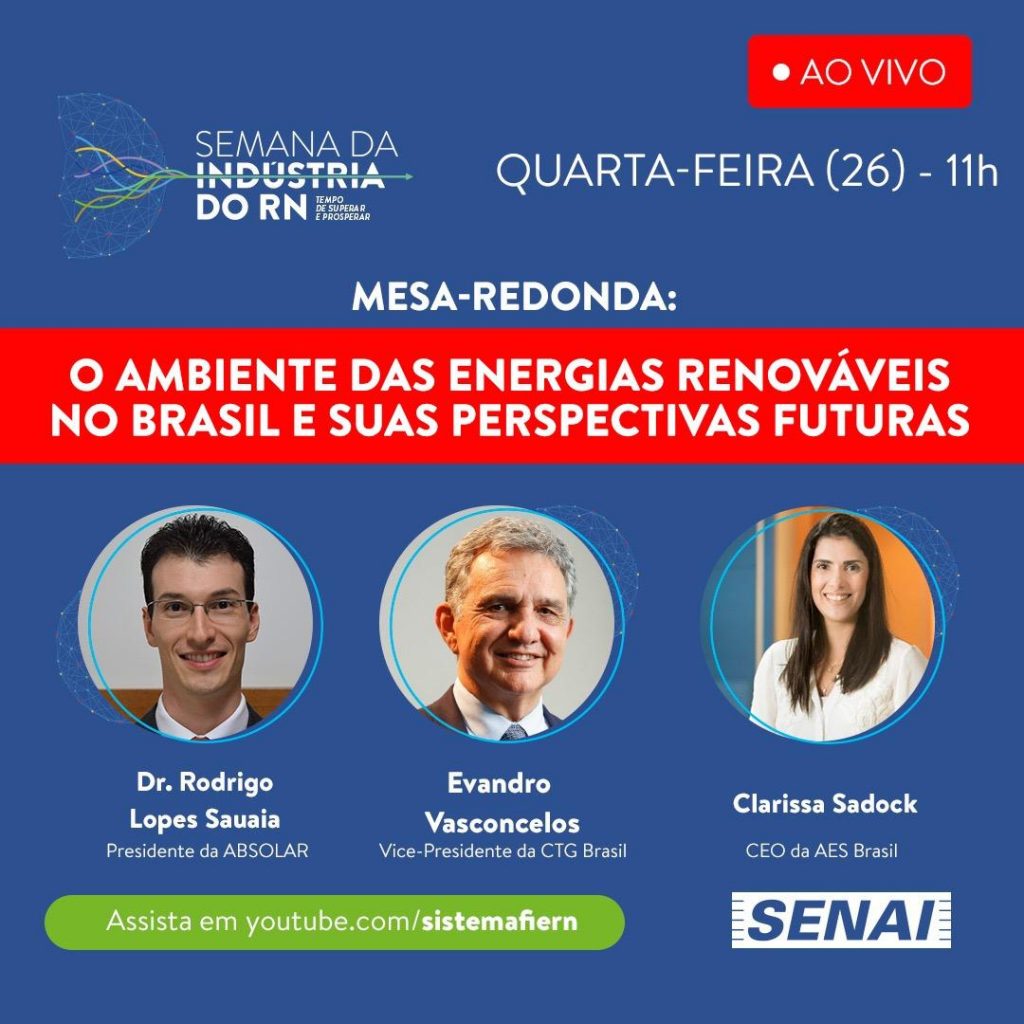 Semana da Indústria: Ambiente das energias renováveis no Brasil será discutido na quarta-feira