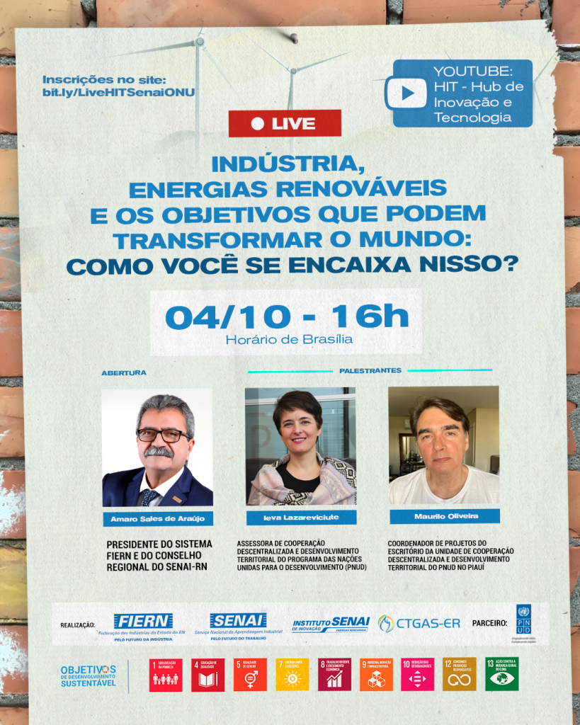 SENAI-RN promove live com a ONU para explicar Objetivos do Desenvolvimento Sustentável e “como você se encaixa nisso”