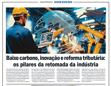 CNI destaca, em caderno especial, proposta para crescimento e retomada da indústria
