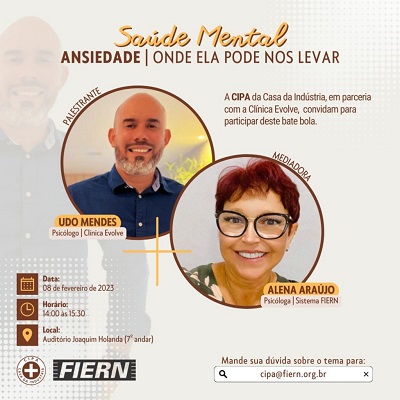 Saúde mental é tema de palestra e bate-papo com colaboradores da FIERN nesta quarta-feira, 8