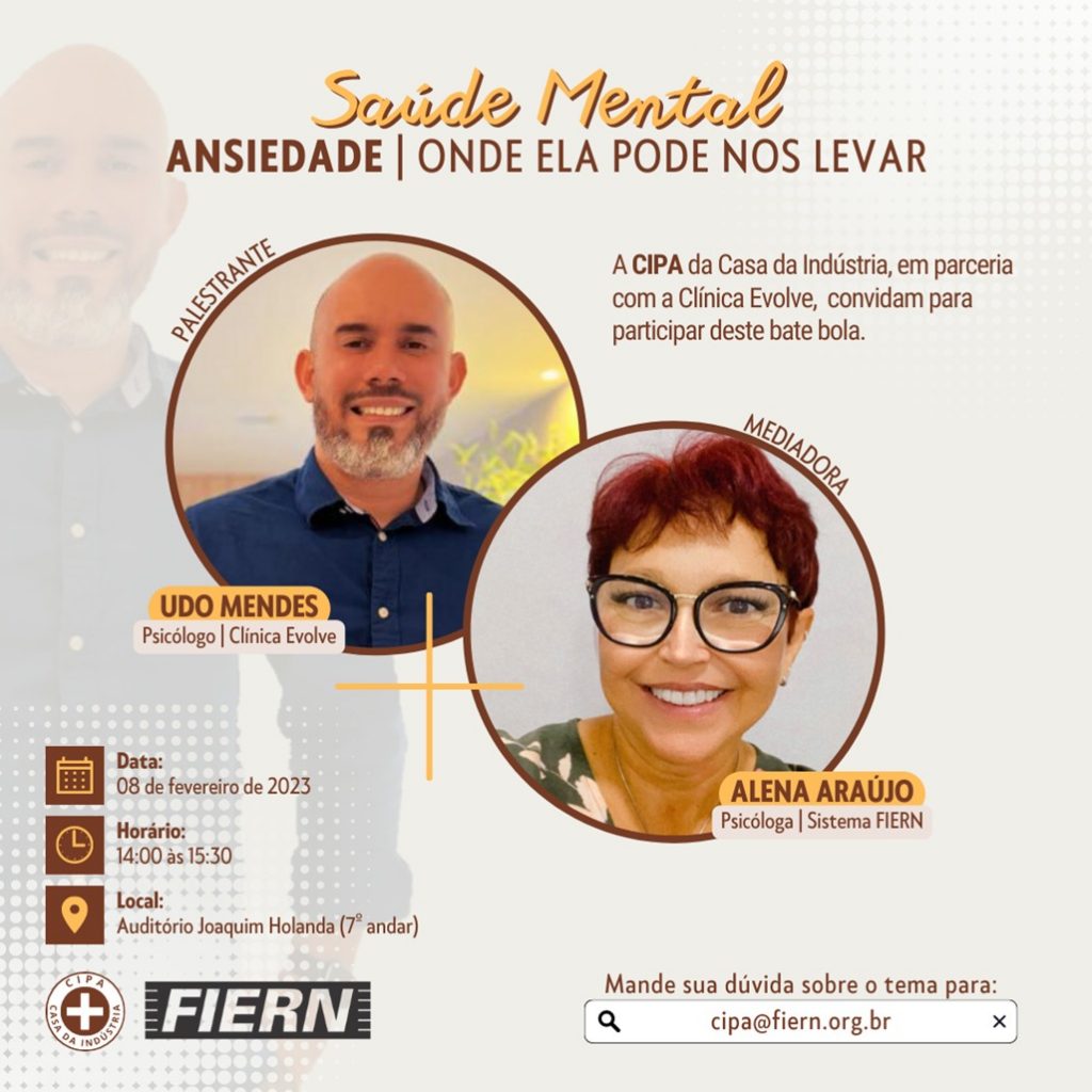 Comissão Interna de Prevenção de Acidentes da FIERN promove palestra sobre saúde mental dia 8