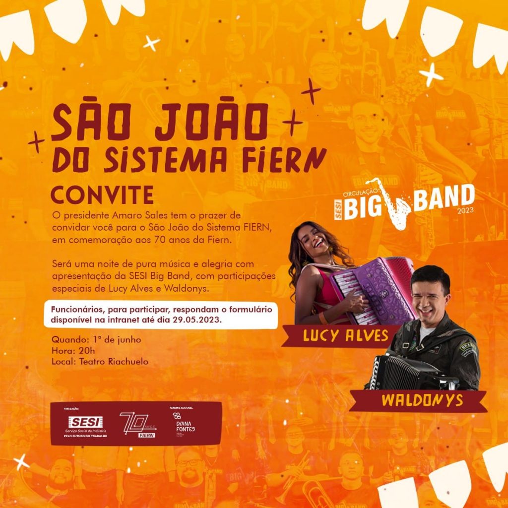 FIERN comemora 70 anos com festa de São João no Teatro Riachuelo