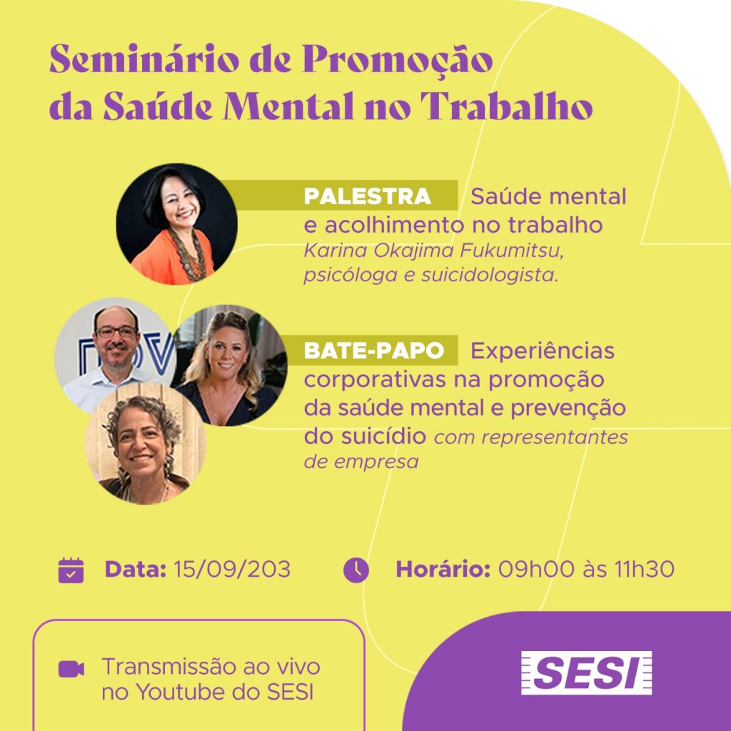 Equipe de psicologia do SESI-RN vai participar do Seminário de Promoção da Saúde Mental no Trabalho, em Brasília