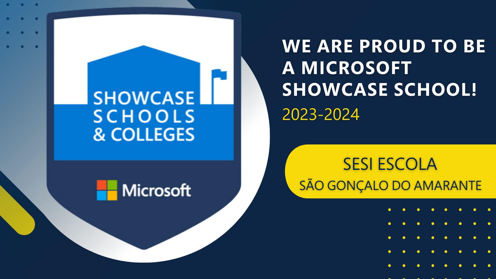 SESI Escola SGA recebe certificação internacional Microsoft Showcase Schools
