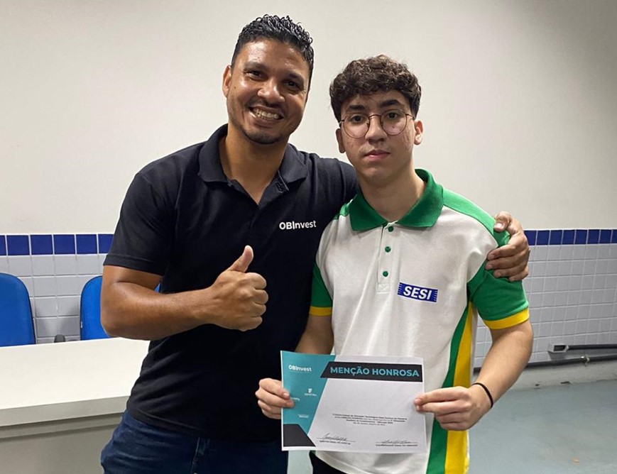 Aluno da SESI Escola Mossoró é premiado com menção honrosa na Olimpíada Brasileira de Investimentos