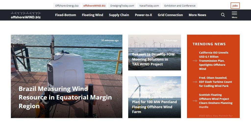 Projetos do ISI-ER com foco em energia eólica offshore são destaque em portal de notícias da Holanda