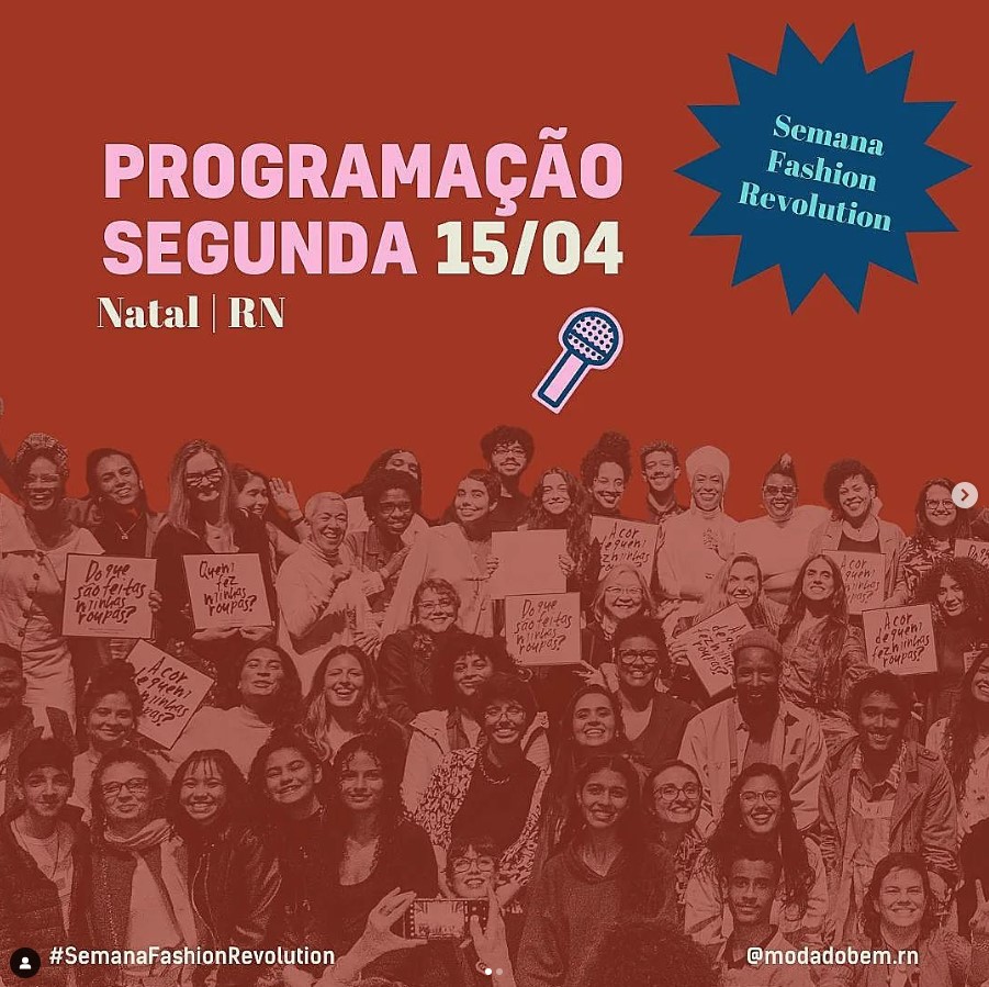 Semana ‘Fashion Revolution’ tem oficina ‘Styling e Costumização’ e Fashion Talks nesta segunda-feira em Natal