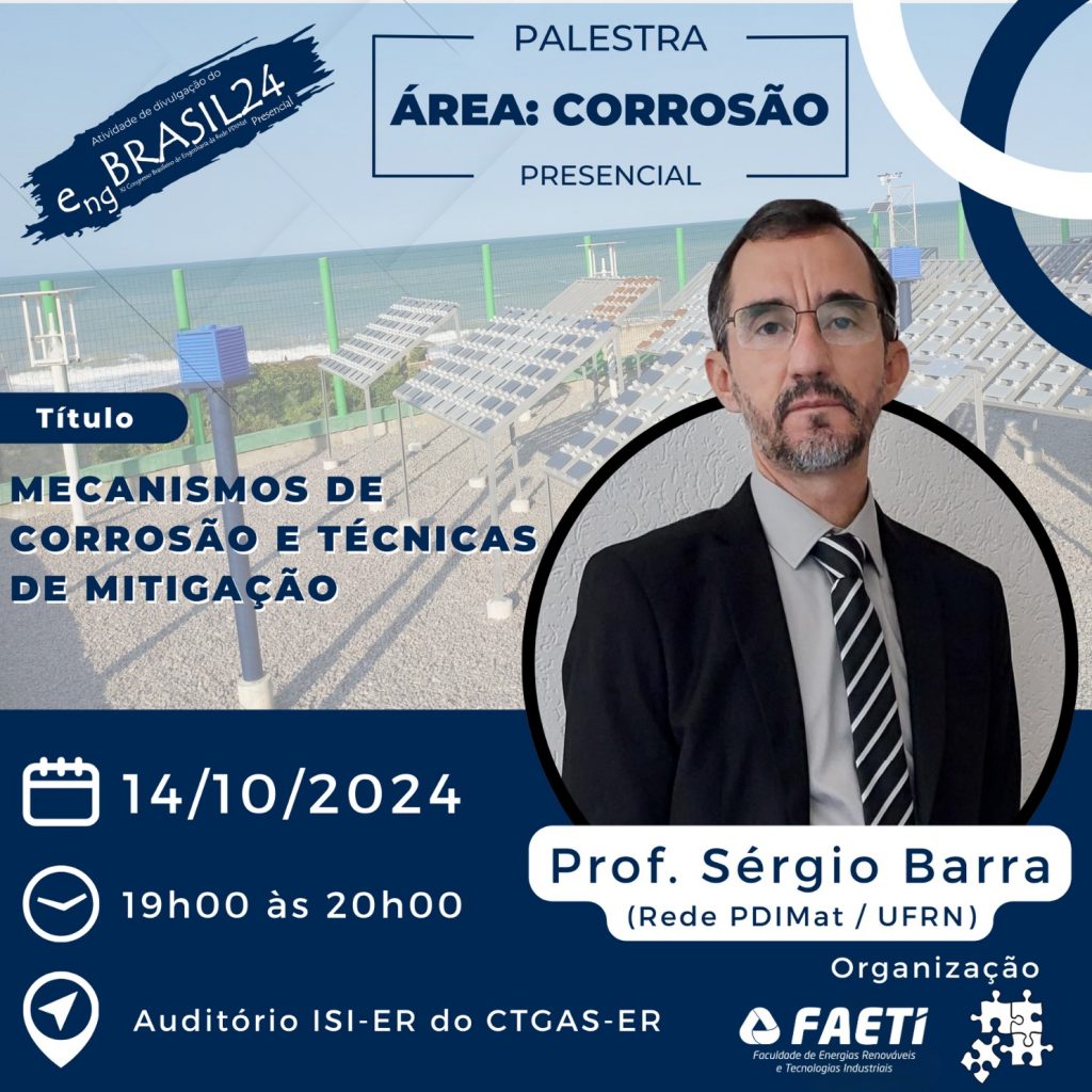 FAETI, do SENAI-RN, promove palestra sobre “Mecanismos de corrosão e técnicas de mitigação”