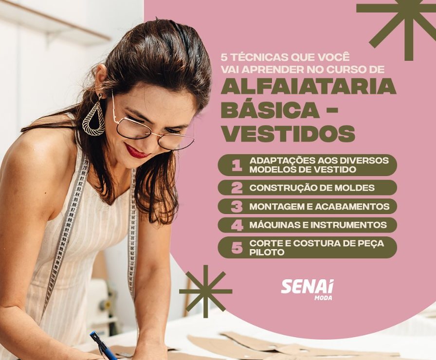 SENAI Moda RN abre inscrições para curso de ‘Alfaiataria Básica – Vestidos’
