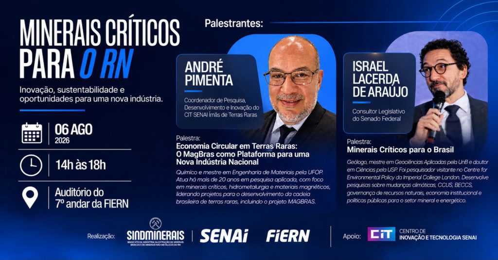 SENAI-RN e Sindiminerais reúnem especialistas para debater minerais críticos e perspectivas para o RN