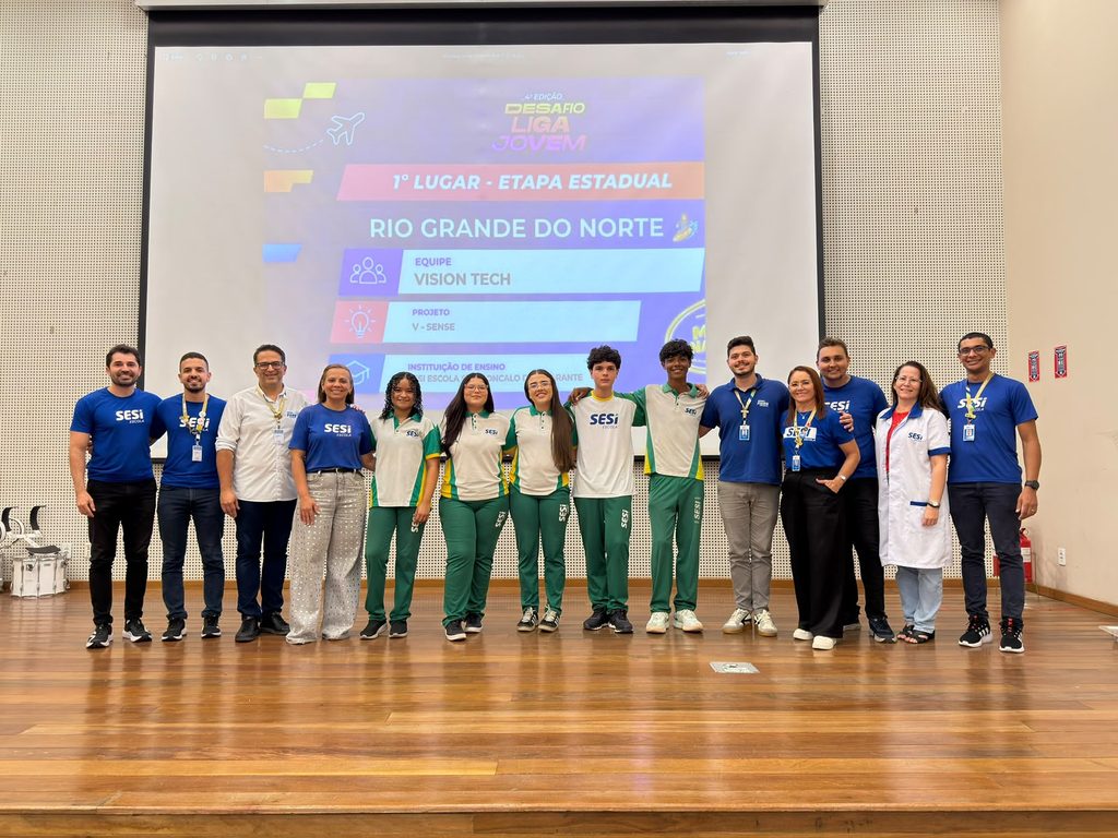SESI Escola do RN é selecionada para a final nacional do Desafio Liga Jovem por criar óculos inteligente que auxilia pessoas com deficiência visual